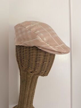 Y2K Burberry London Vintage Pink Nova Check Newsboy Cap